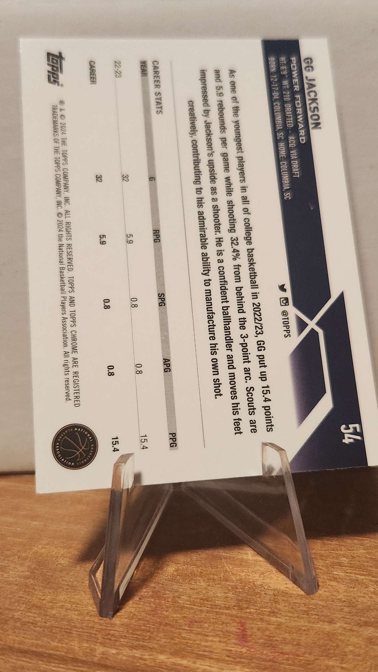 54 GG JACKSON - BLUE BASKETBALL REFRACTOR
