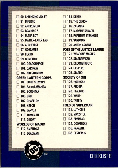 150 CHECKLIST B
