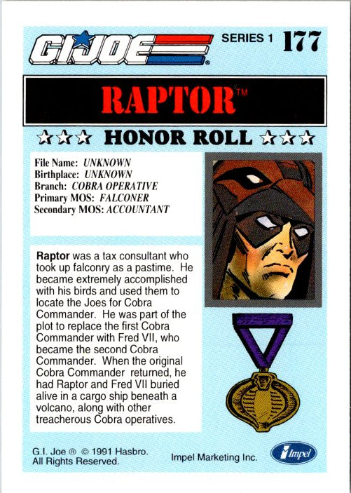 177 RAPTOR - HONOR ROLL