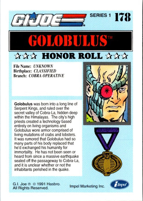 178 GOLOBULUS - HONOR ROLL