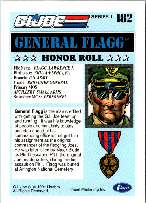182 GENERAL FLAGG - HONOR ROLL