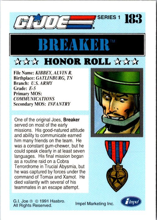 183 BREAKER - HONOR ROLL