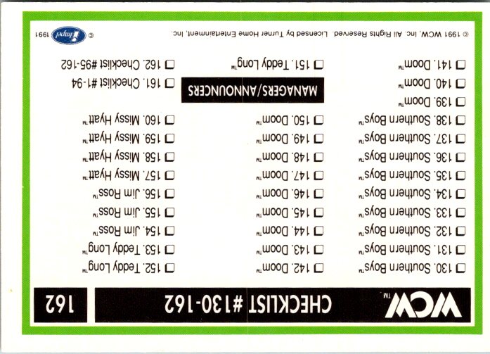 162 CHECKLIST