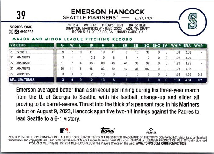 39 EMERSON HANCOCK