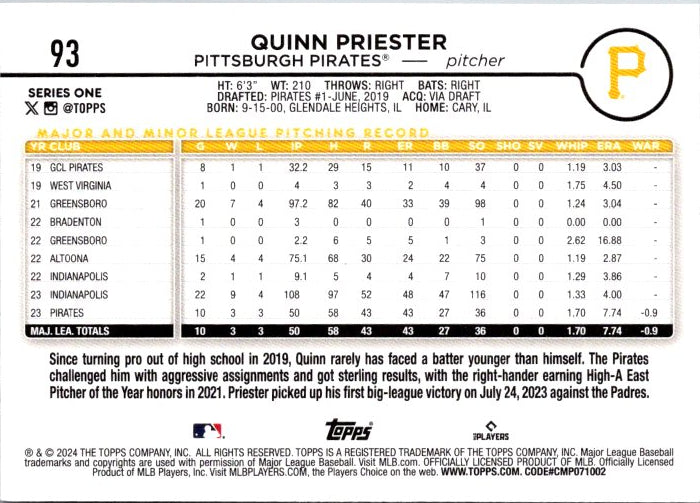 93 QUINN PREISTER