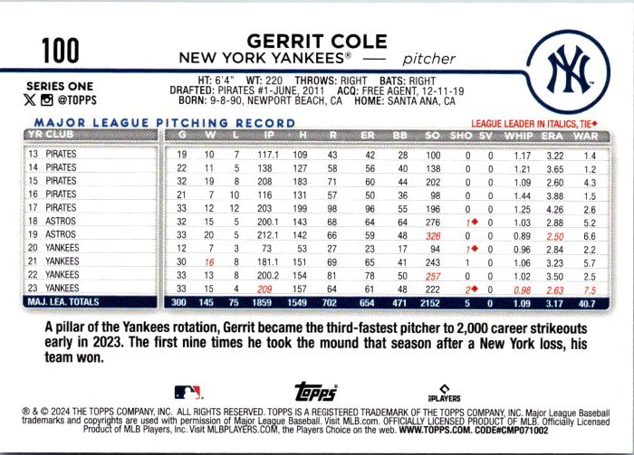 100 GERRIT COLE