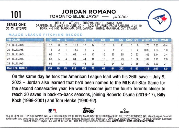101 JORDAN ROMANO