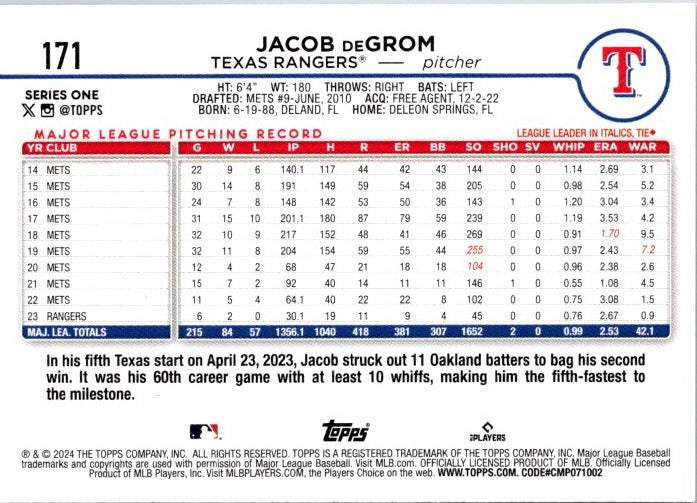 171 JACOB deGROM