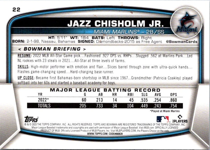 22 JAZZ CHISHOLM JR.