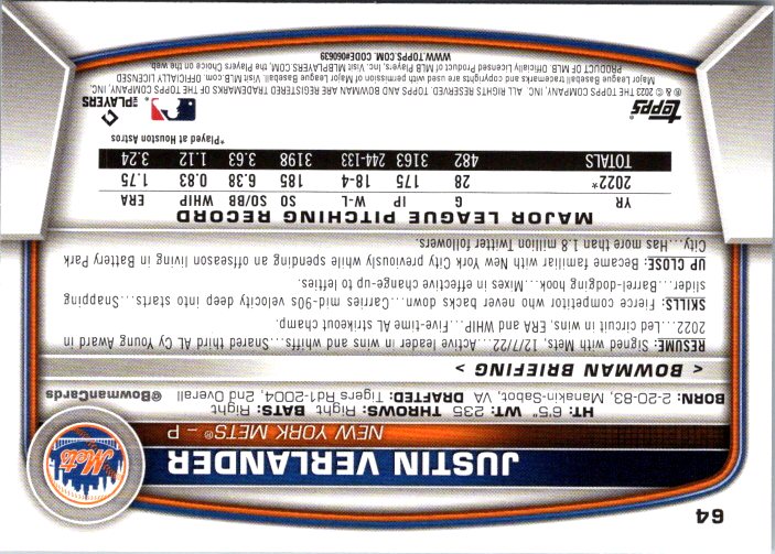 64 JUSTIN VERLANDER