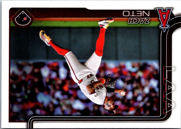 Topps 282 Zach Neto baseball card featuring the player in action on the field
