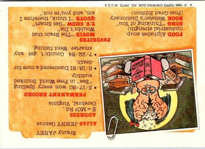 206A DEAF GEOFF - GARBAGE PAIL KIDS trading card featuring Brainy Janey in a humorous classroom scene