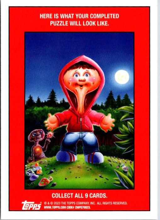 Topps GPK Recalled Ryan trading card featuring a character in a red hoodie by moonlight