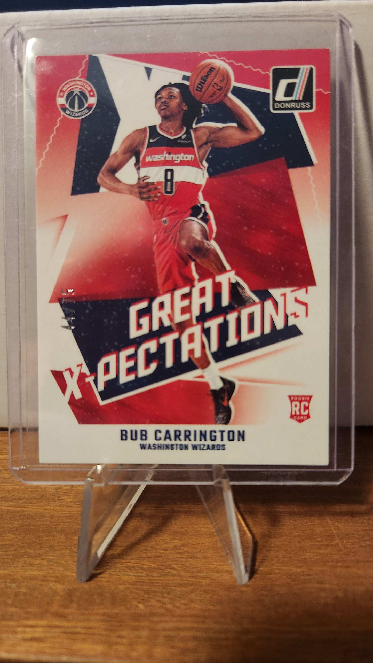 Panini Donruss Bob Carrington card featuring Washington Wizards player with Great X-Pectations design
