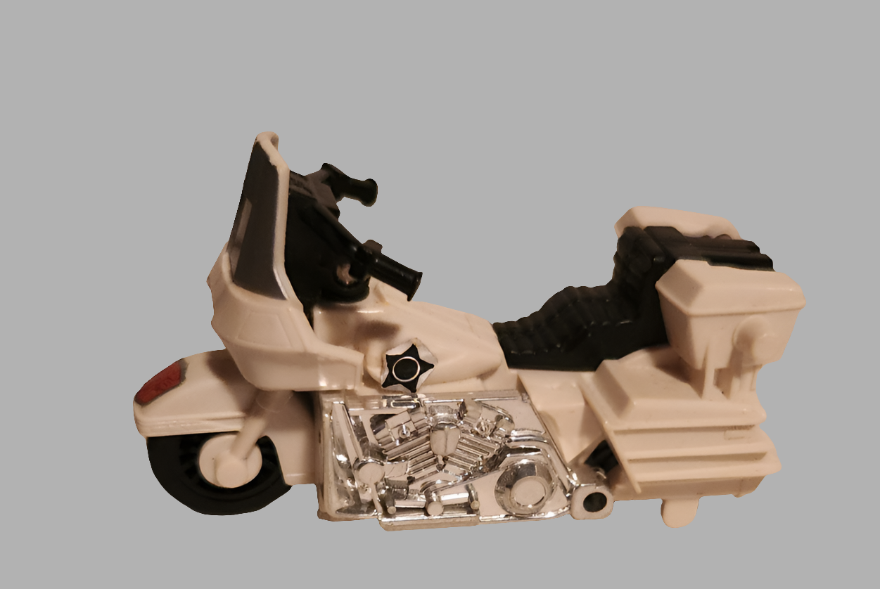 Transformers Protectobots Groove toy motorcycle in white with detailed design features