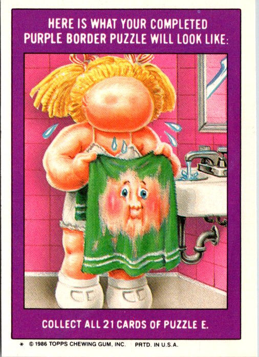 179B STING RAY - GARBAGE PAIL KIDS card featuring a child with a towel in a pink bathroom setting