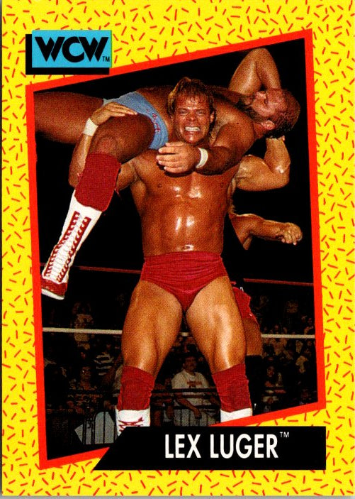 19 LEX LUGER WCW Impel trading card featuring Lex Luger in an action wrestling pose