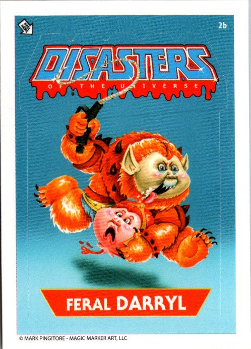 2B Feral Darryl trading card from Disasters of the Universe by Mark Pingitore featuring cartoon character