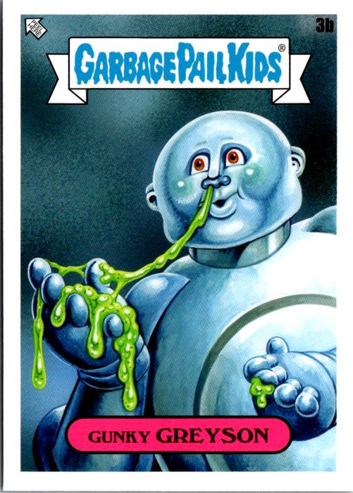 3B GUNKY GREYSON -GARBAGE PAIL KIDS card featuring a robot figure with green slime