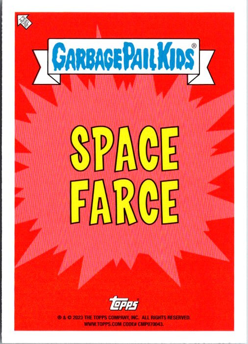 5A HITCHHIKE MIKE - SPACE FARCE GARBAGE PAIL KIDS trading card with bright red background