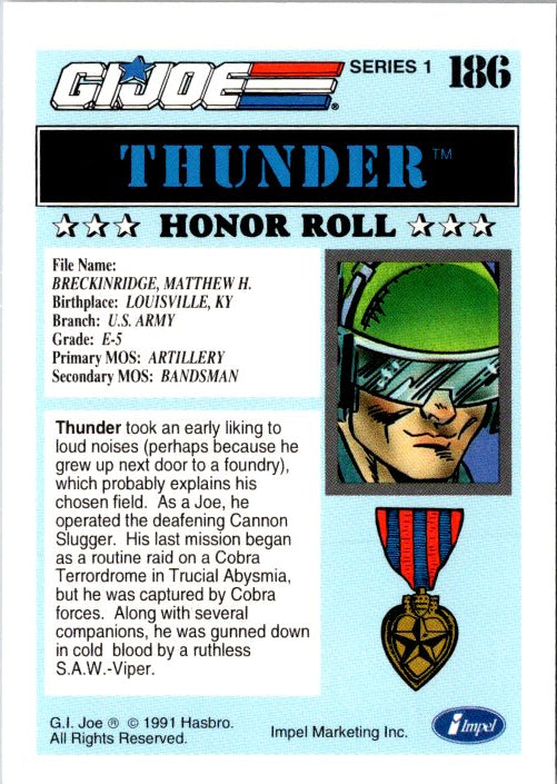 186 THUNDER - HONOR ROLL