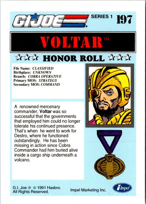 197 VOLTAR - HONOR ROLL
