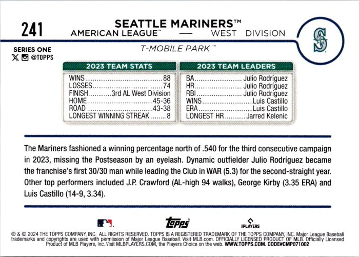 241 SEATTLE MARINERS