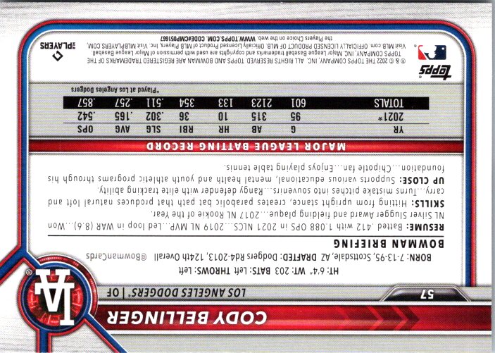 57 CODY BELLINGER