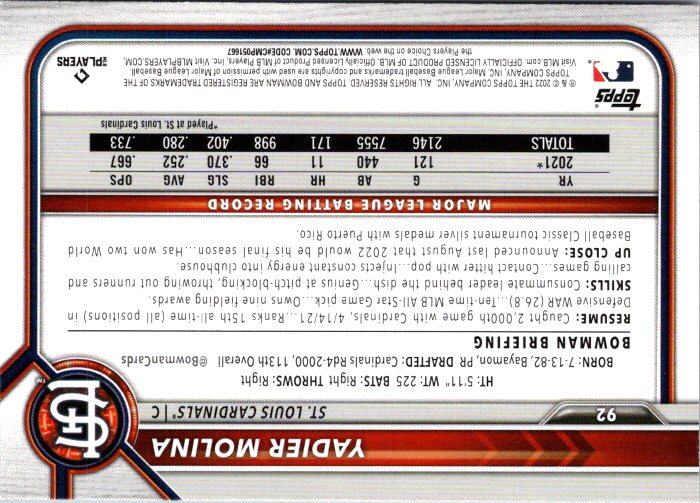 92 YADIER MOLINA