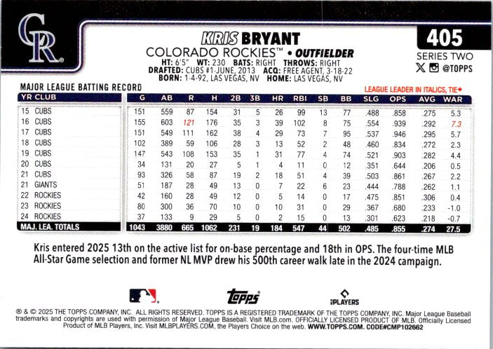 405 KRIS BRYANT
