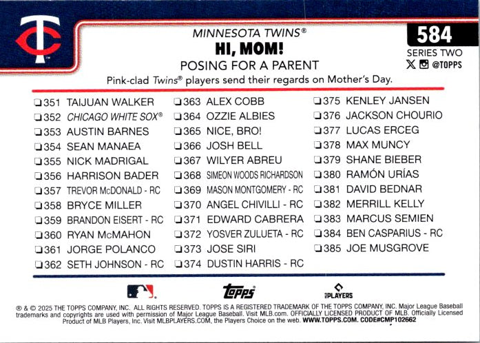 584 MINNESOTA TWINS