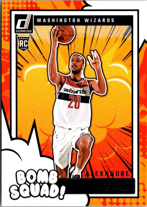 DONRUSS PANINI ALEXANDRE SARR rookie card showcasing him in action with vibrant background