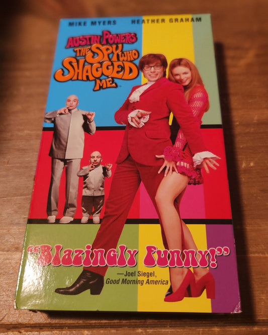 Austin Powers VHS collectible featuring The Spy Who Shagged Me movie case by Lawrence's Collectibles