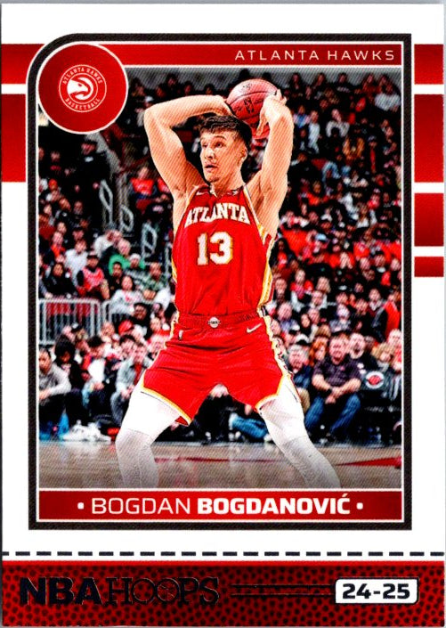 Bogdan Bogdanovic trading card featuring Atlanta Hawks player in action pose