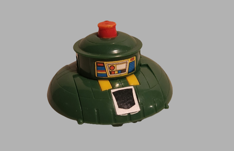 Cosmos Transformers toy in green with colorful details, designed for collectors and fans of the series