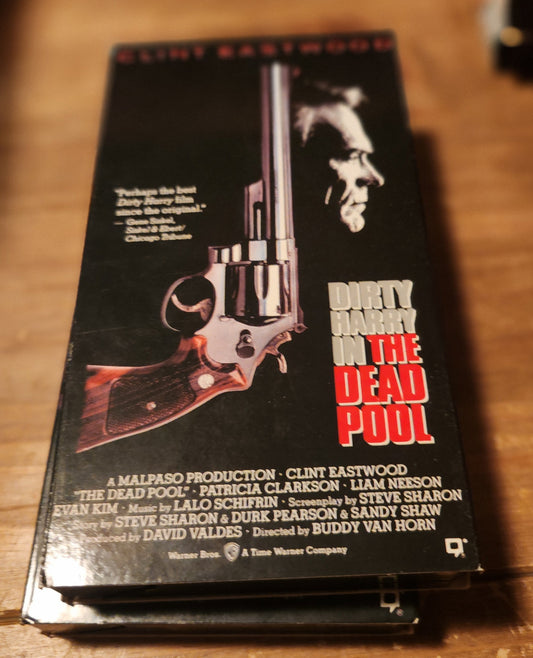 Lawrence's Collectibles Dead Pool VHS collectible featuring Clint Eastwood in Dirty Harry movie