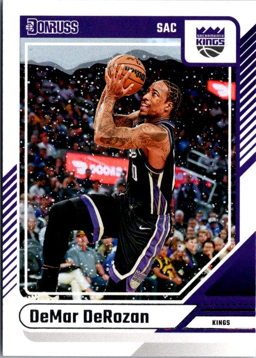 DeMar DeRozan trading card showcasing him in action for the Sacramento Kings
