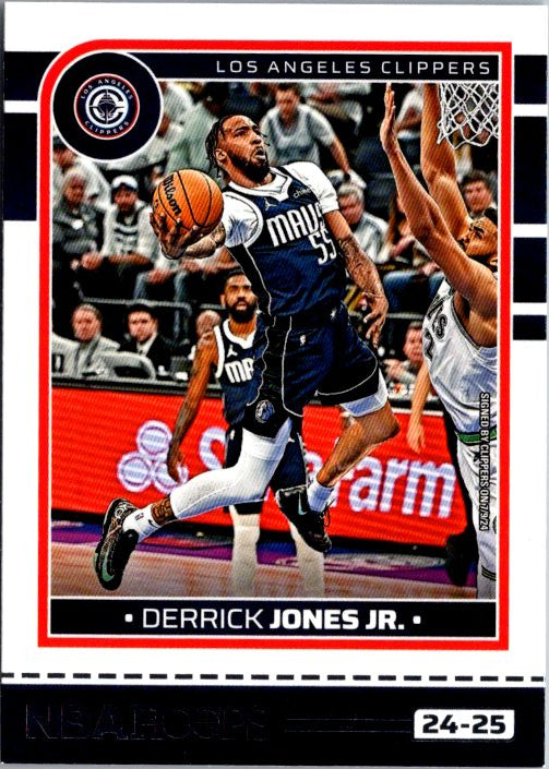 Derrick Jones Jr. trading card featuring the player in action for the Los Angeles Clippers