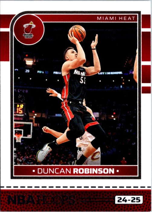Duncan Robinson trading card featuring Miami Heat player in action during a game