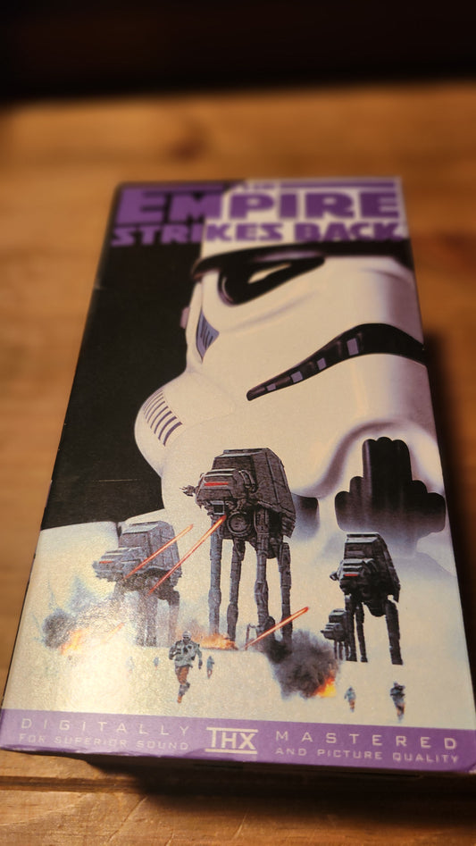 Empire Strikes Back VHS collectible tape with Stormtrooper and AT-AT walkers from Lawrence's Collectibles