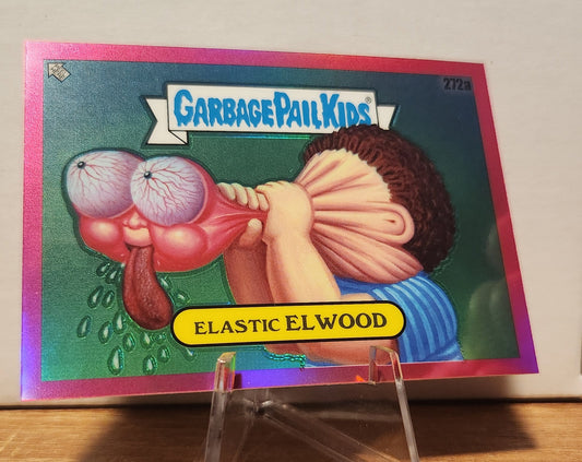 Garbage Pail Kids card 272A Elastic Elwood collectible featuring a character stretching his face humorously