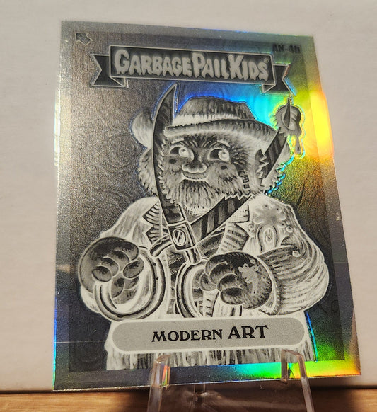 GPK CARD featuring AN-4B negative refractor collectible with a character holding a sword and wearing a hat