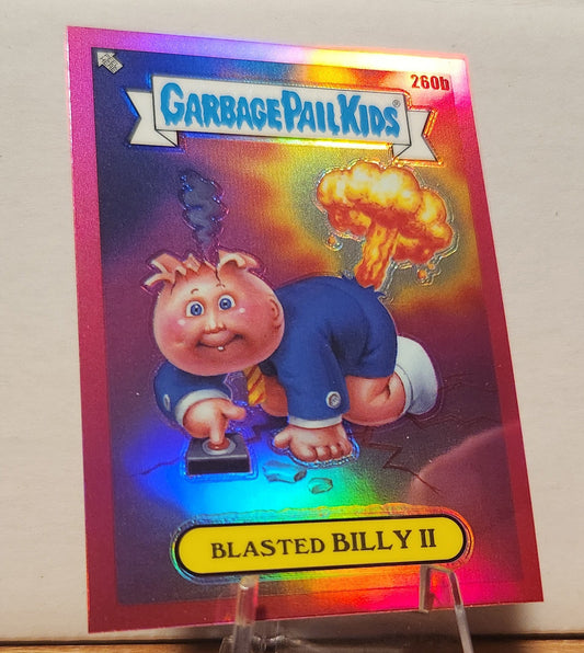 Blasted Billy II trading card featuring a playful character and vibrant holographic design from Garbage Pail Kids