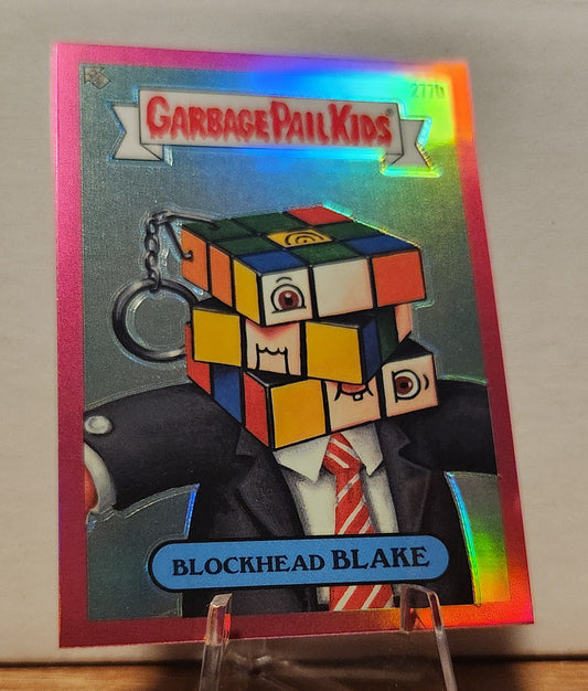 Garbage Pail Kids Blockhead Blake card showcasing a character with a Rubik's Cube head