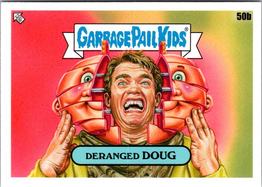 Garbage Pail Kids Deranged Doug card featuring a character with a shocked expression and twin faces
