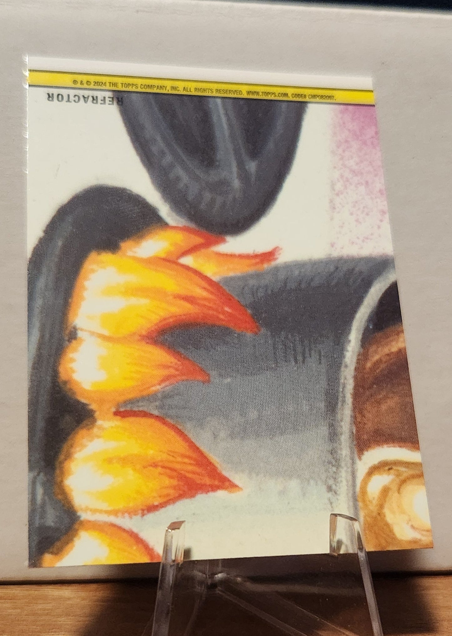 Martian Marcia refractor card from Topps featuring vibrant colors and unique illustration detail