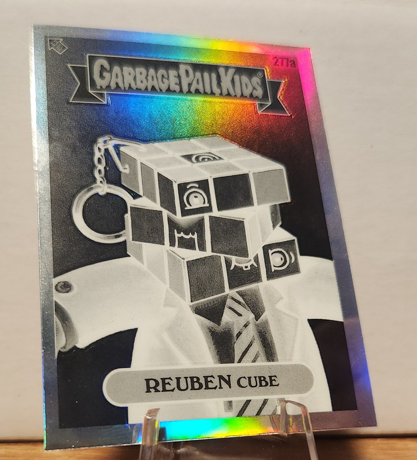 Garbage Pail Kids Reuben Cube trading card with holographic finish and unique graphic design
