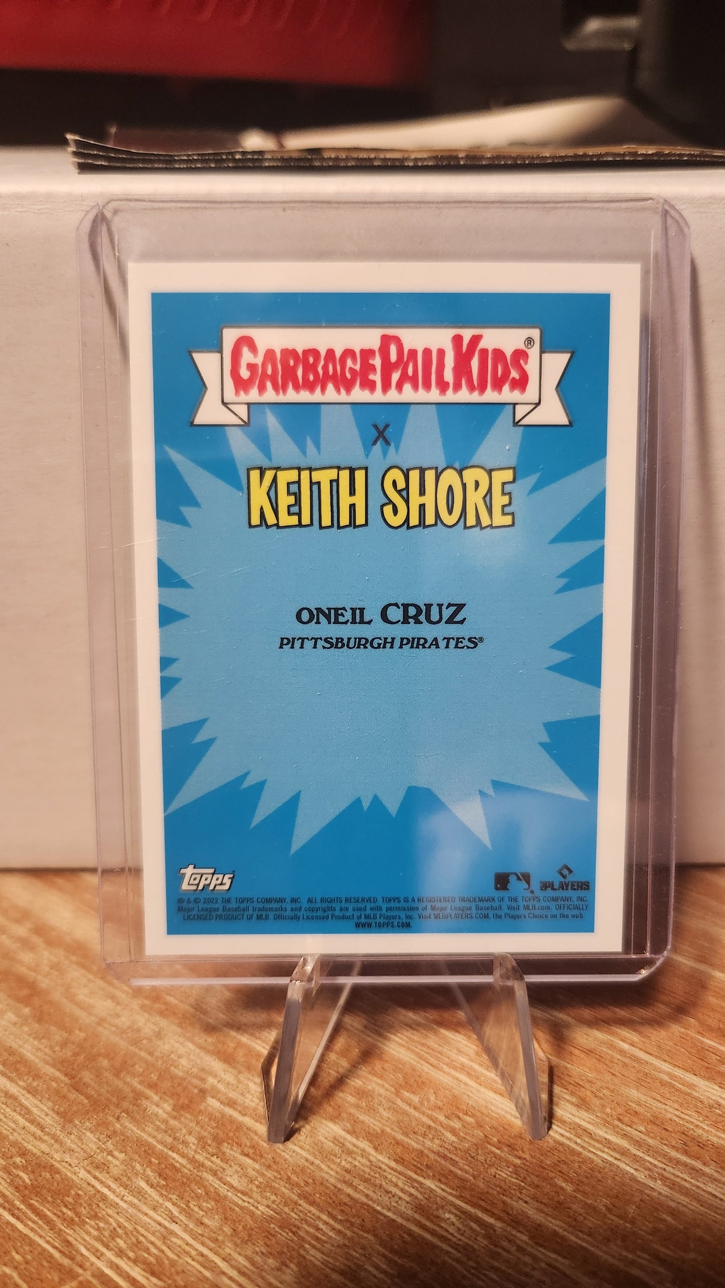 Topps Garbage Pail Kids Surreal Oneil trading card featuring Keith Shore design