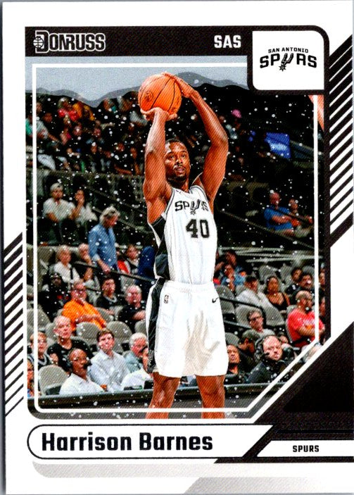Harrison Barnes trading card from Donruss Panini featuring him shooting a basketball