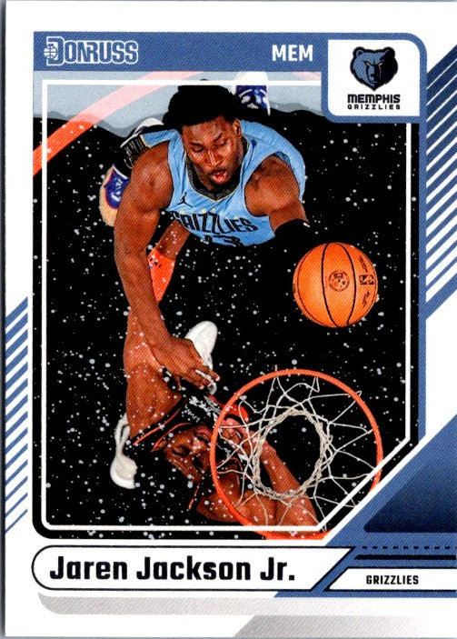 Jaren Jackson Jr. trading card featuring a dunk in Memphis Grizzlies uniform